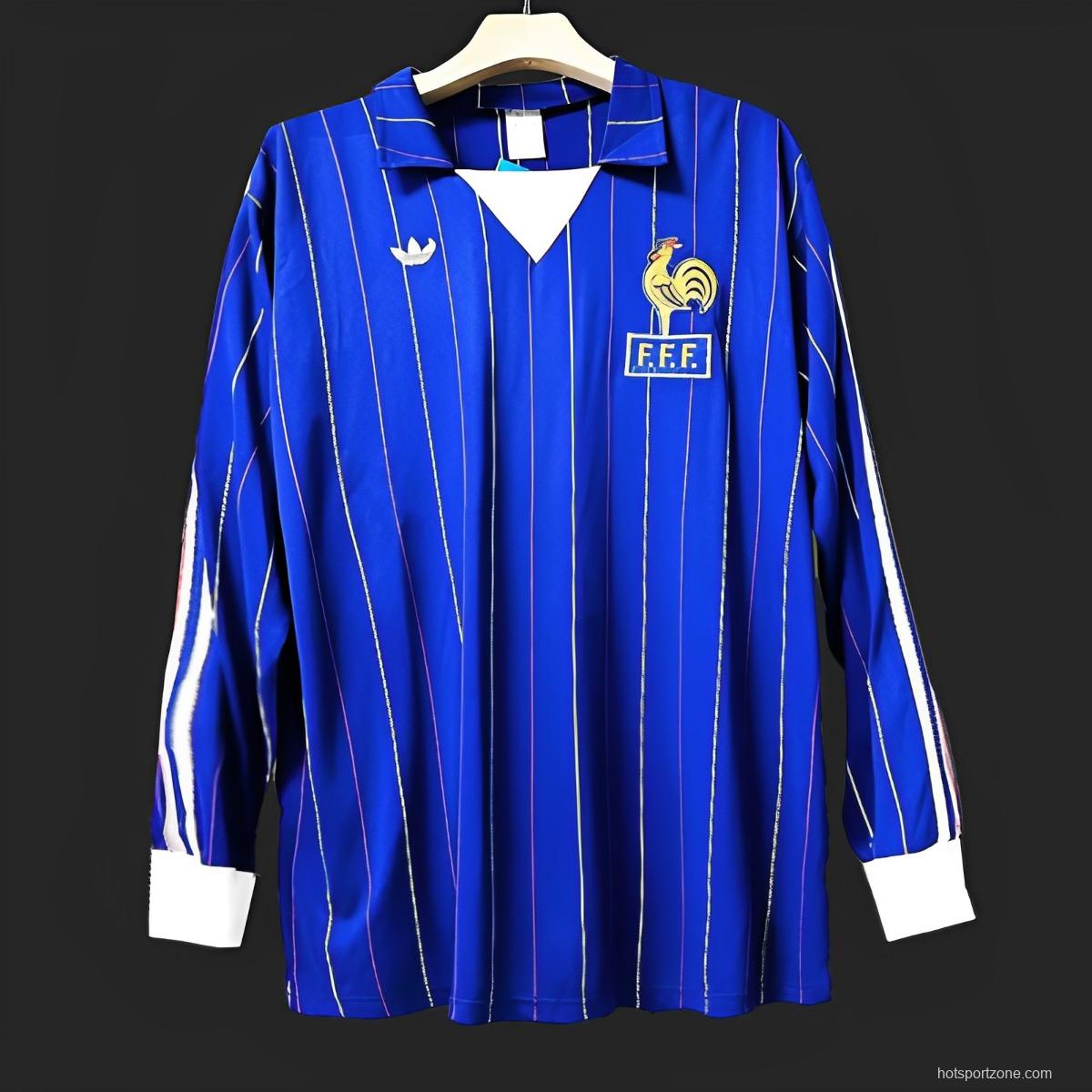 Retro 1982 France Home Long Sleeve Jersey