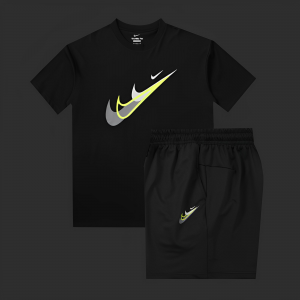 2024 Nike Black Cotton Short Sleeve Jersey+Shorts