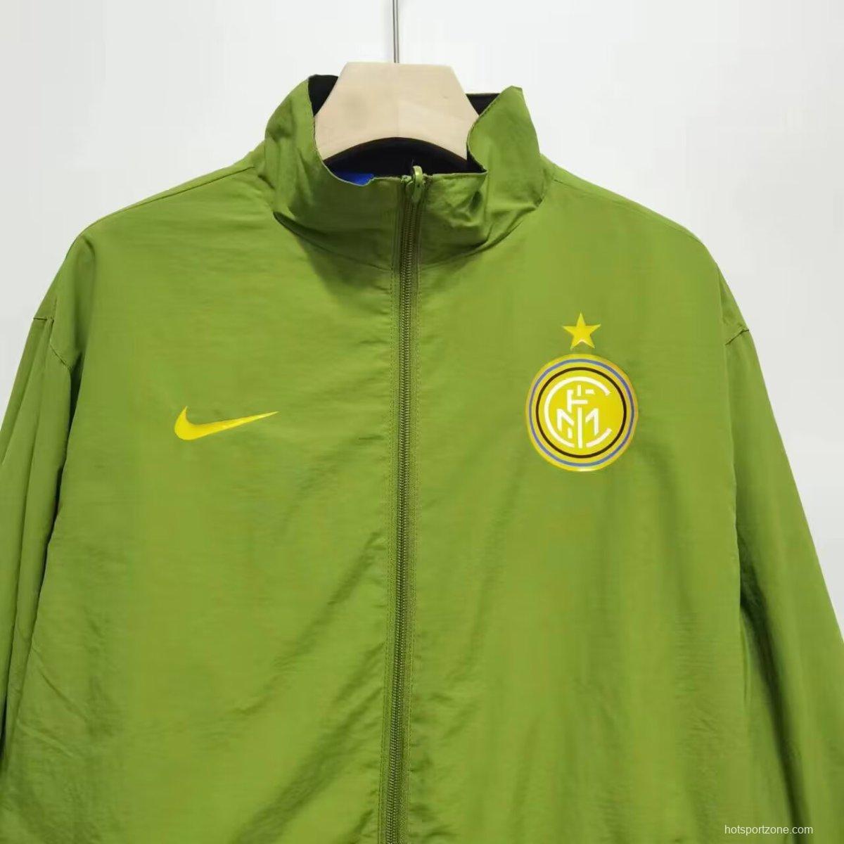 24/25 Inter Milan Green/Black Blue Reversible Windbreaker