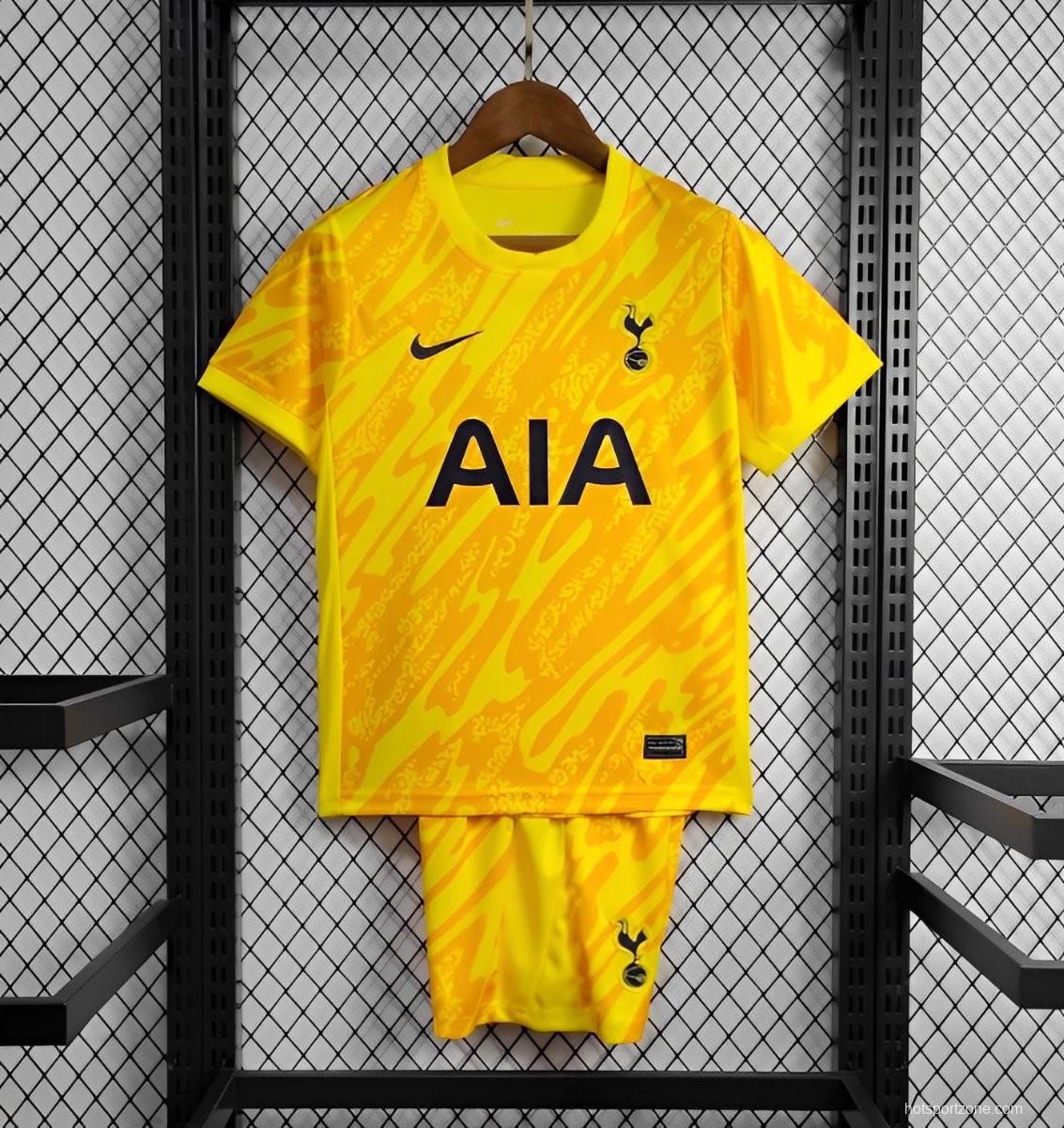 24/25 Kids Tottenham Hotspur Yellow Goalkeeper Jersey