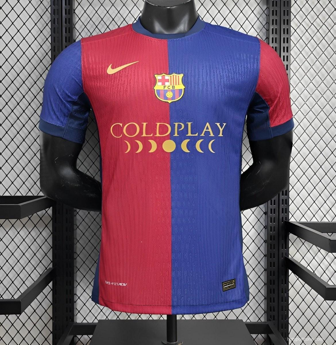 Player Version 24/25 Barcelona Coldplay Home Special Jersey