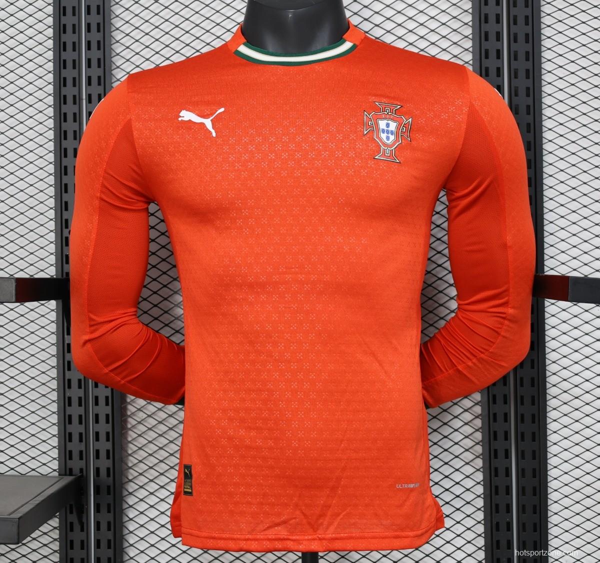 Player Version 2025 Portugal Home Long Sleeve Jersey