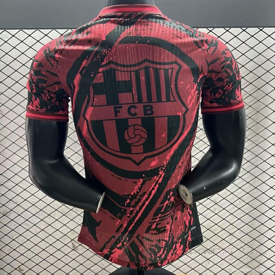 Player Version 25/26 FC Barcelona Pink with Black Marble Design Jersey