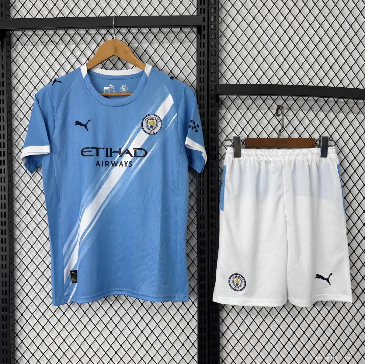 25/26 Kids Manchester City Home Jersey