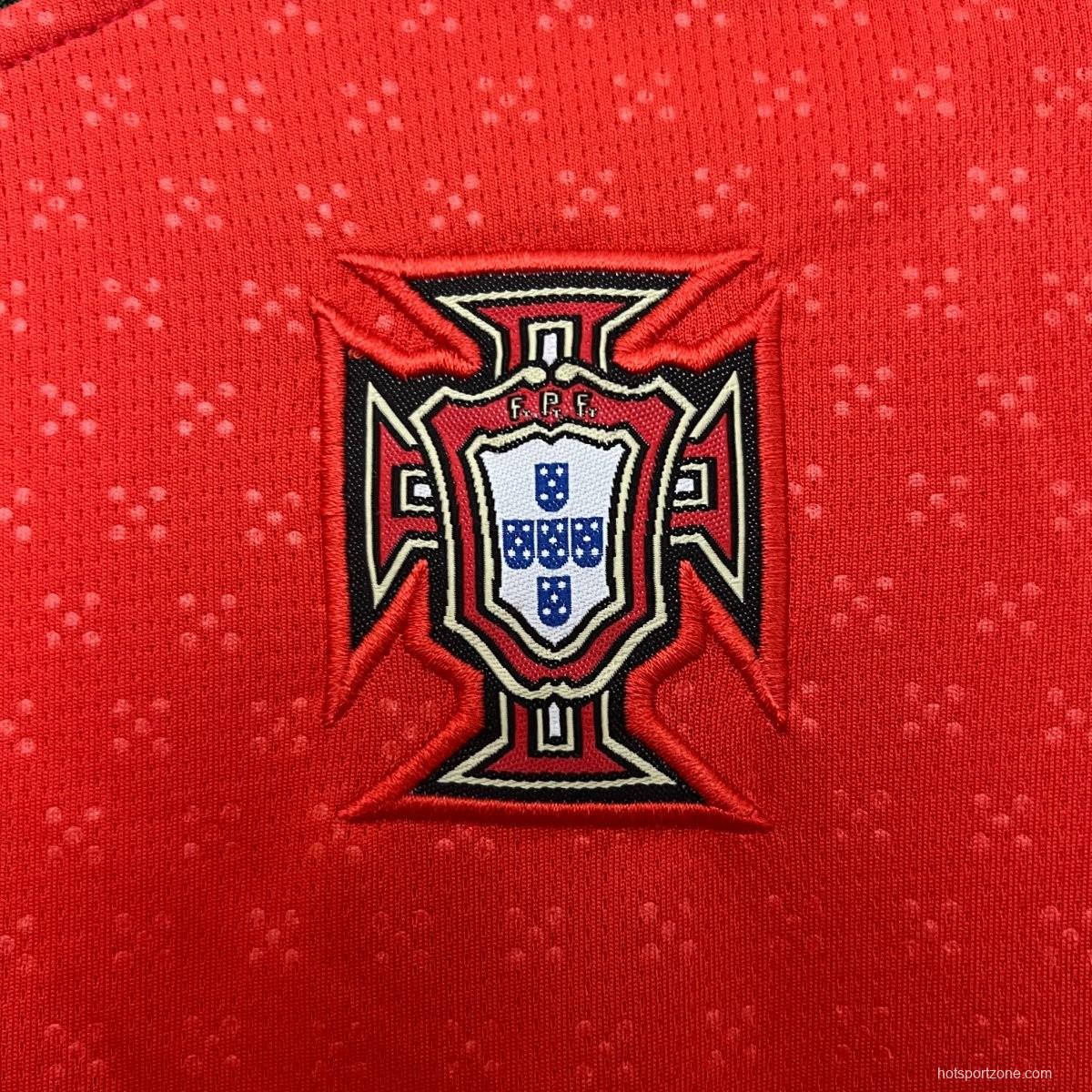 2025 Kids Portugal Home Long Sleeve Jersey