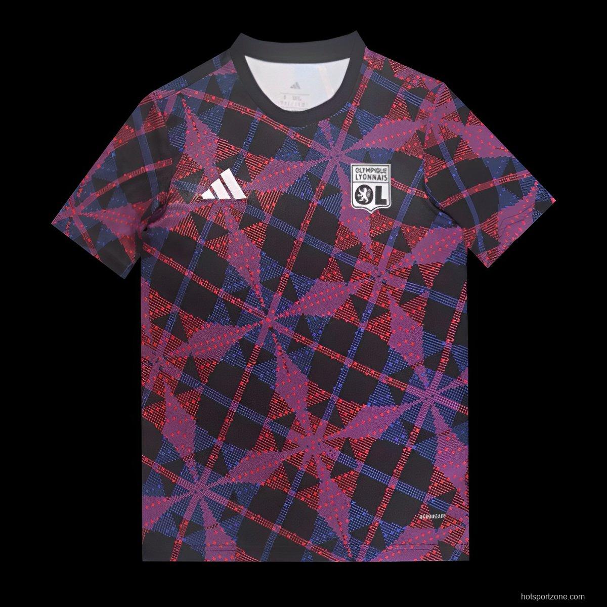 25/26 Olympique Lyonnais Lyon Purple with Geometric Pattern Jersey