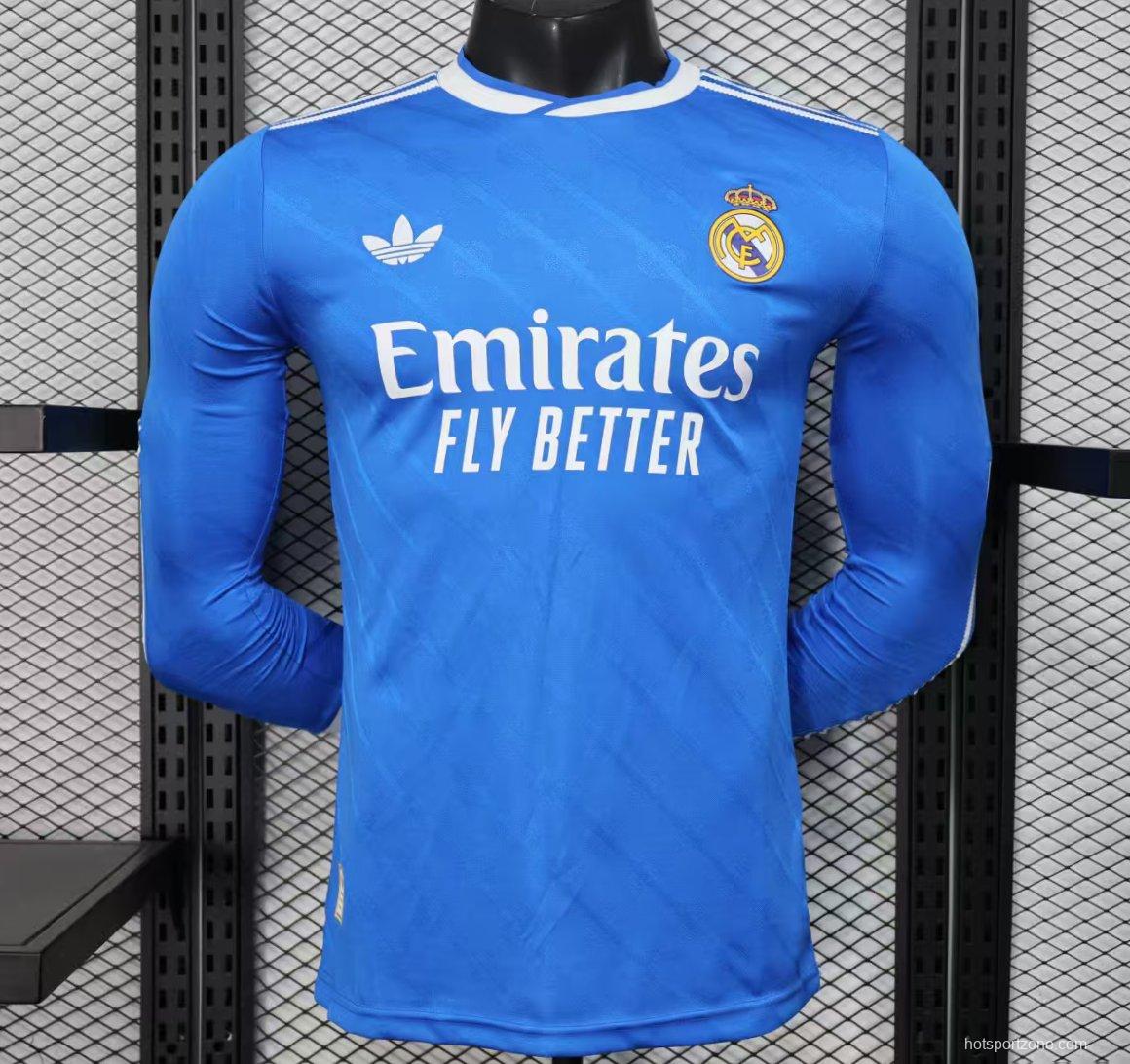 Player Version 25/26 Real Madrid Third Blue Long Sleeve Jersey