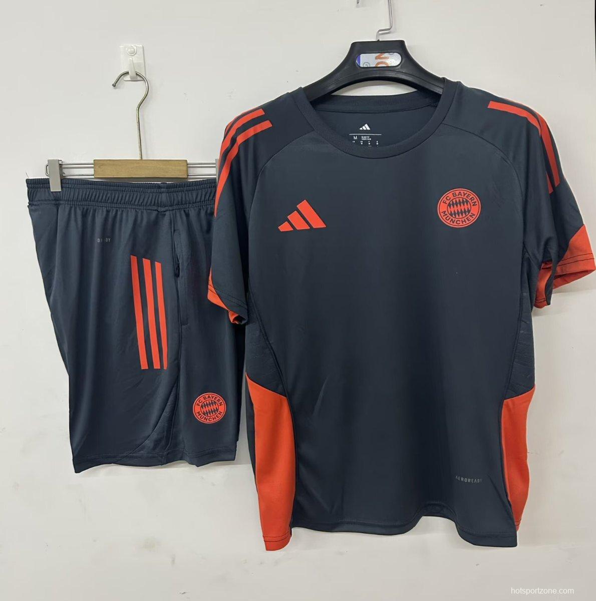 25/26 Bayern Munich Training Jersey Uniform Black Gray + Shorts