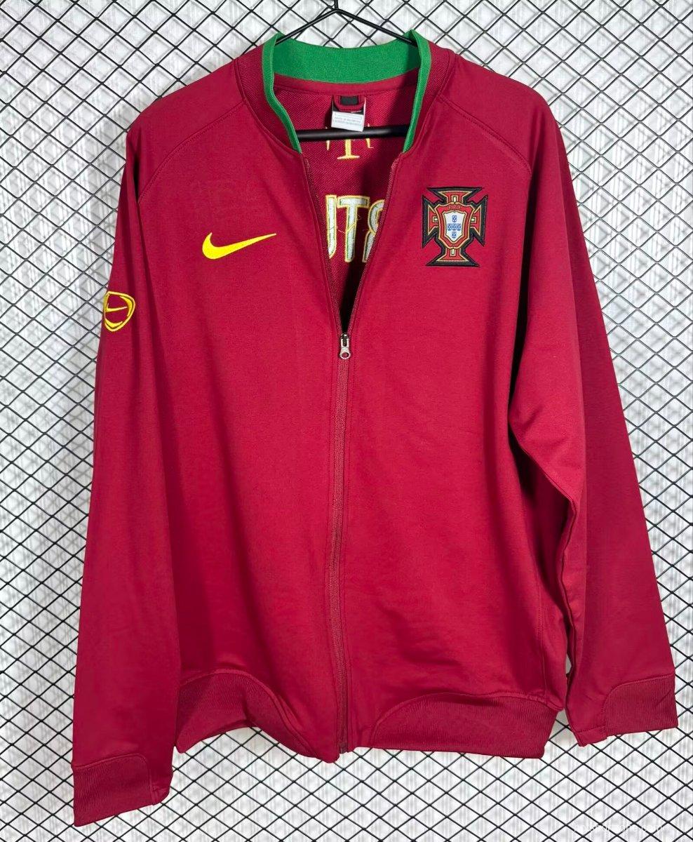 Retro 2006 Portugal Red Full Zipper Jacket