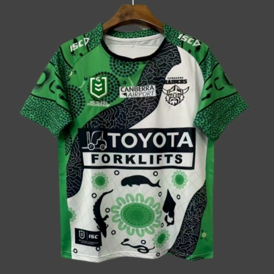 25/26 Canberra Raiders Green with Indigenous Art Jersey