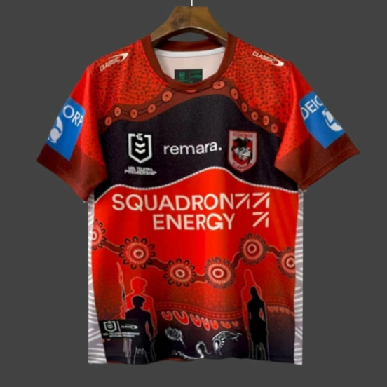 25/26 St George Illawarra Dragons Red with Indigenous Art Jersey