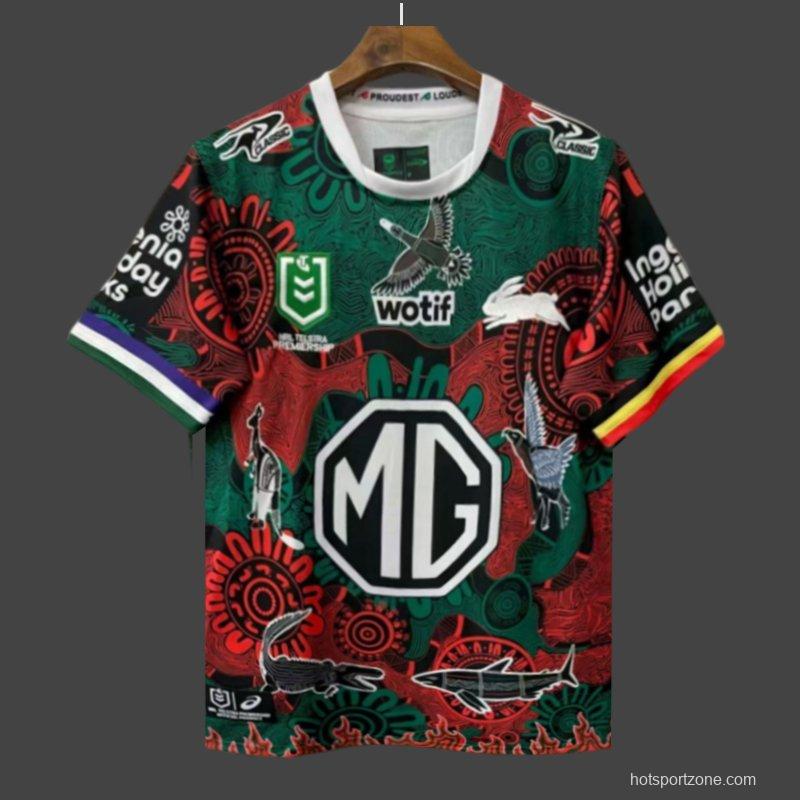 25/26 South Sydney Rabbitohs Green and Red with Indigenous Art Jersey