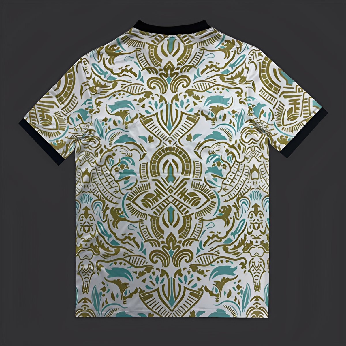 25/26 Sporting CP White with Ornate Gold and Turquoise Pattern Jersey