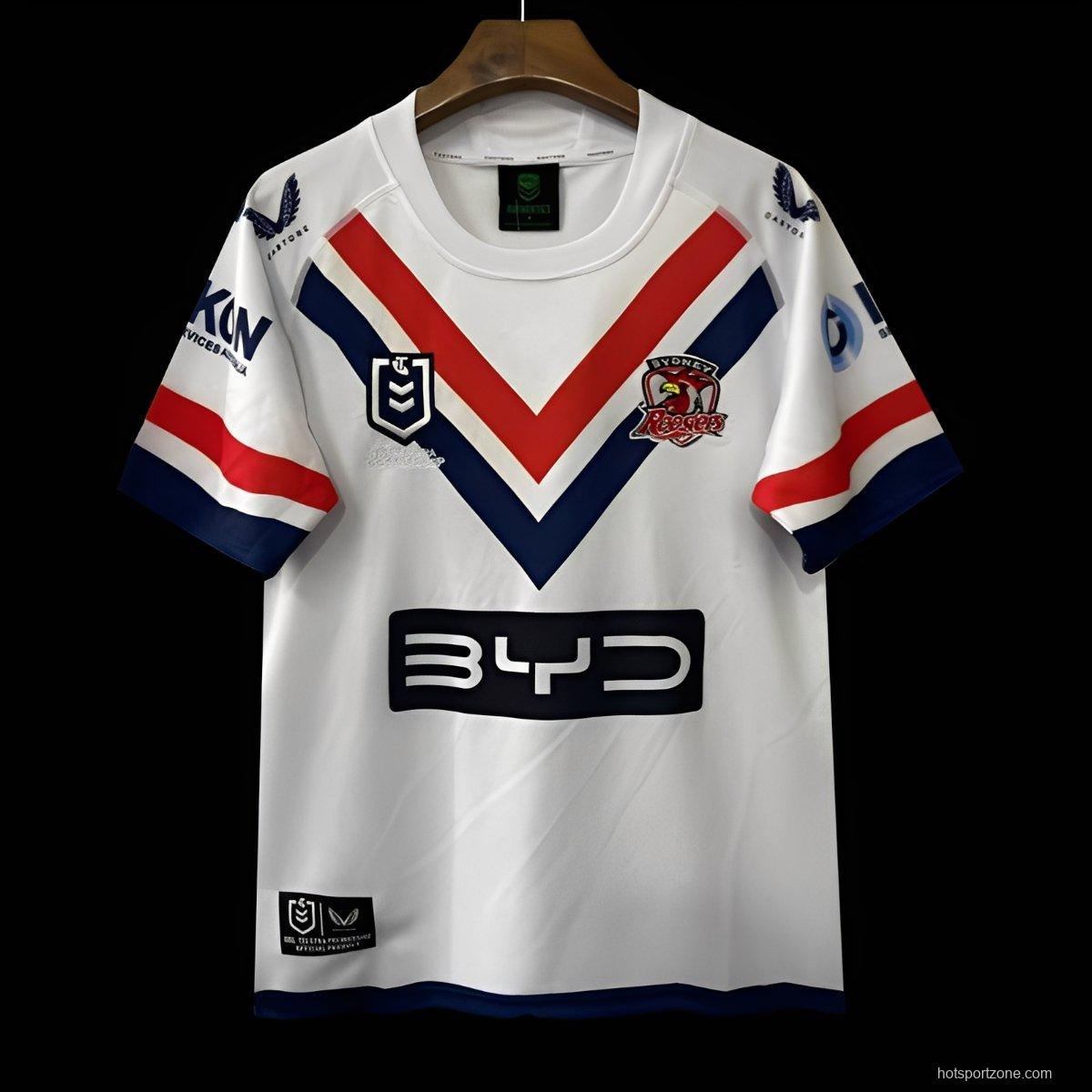 25/26 Sydney Roosters White with Navy and Red Chevron Jersey