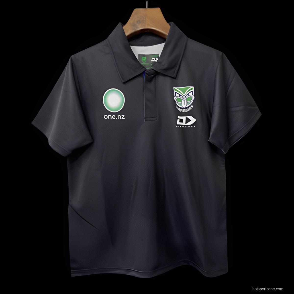 25/26 New Zealand Warriors Black Polo Shirt