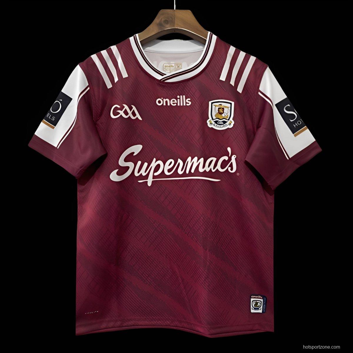 25/26 Galway GAA Maroon with White Trim Home Jersey