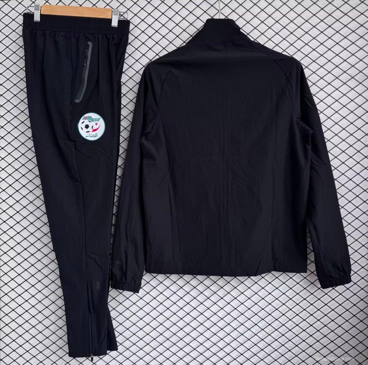 25/26 Algeria National Team Black Full zipper Jacket Tracksuit+ long pants