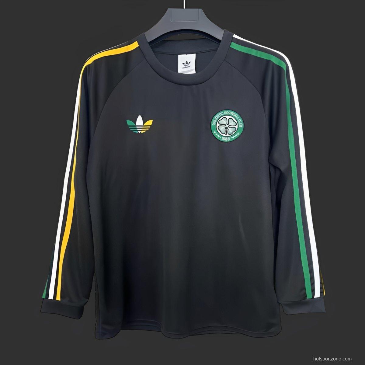 26/27 Adidas Celtic Origins Long Sleeve Black T-Shirt