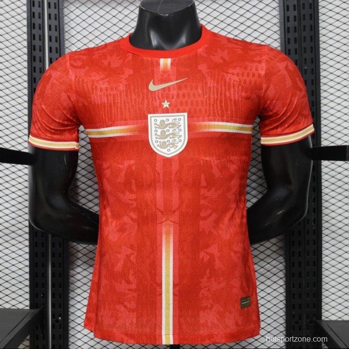 Player Version 2026 England Away Red with Gold Lion  Special Edition Jersey