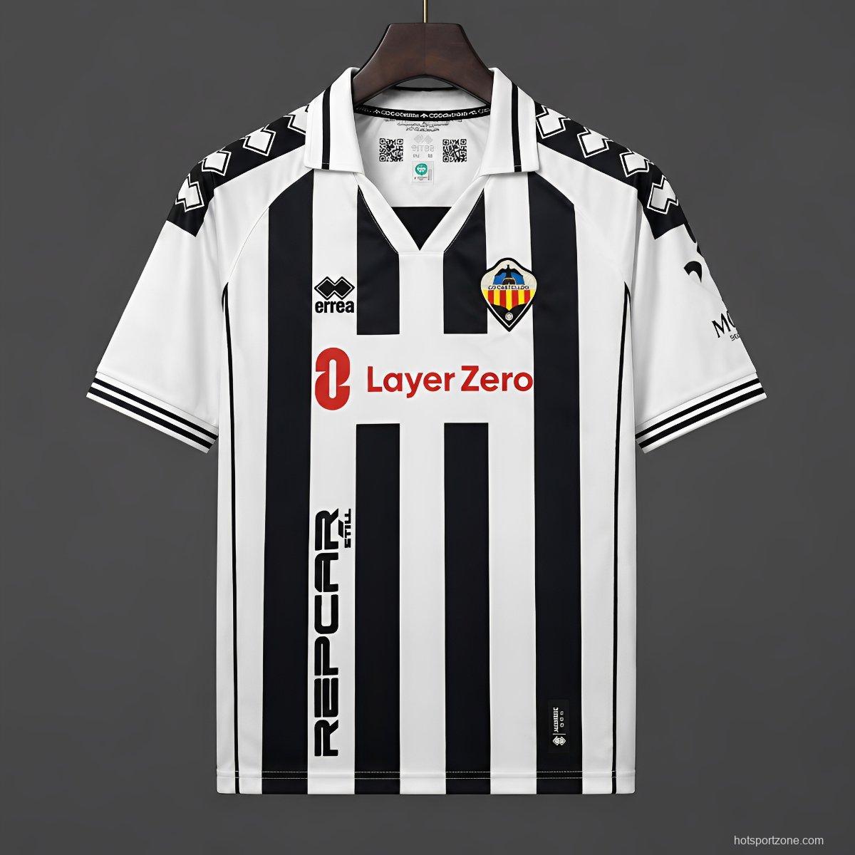 25/26 Errea CD Castellón Vintage Black White Home Jersey
