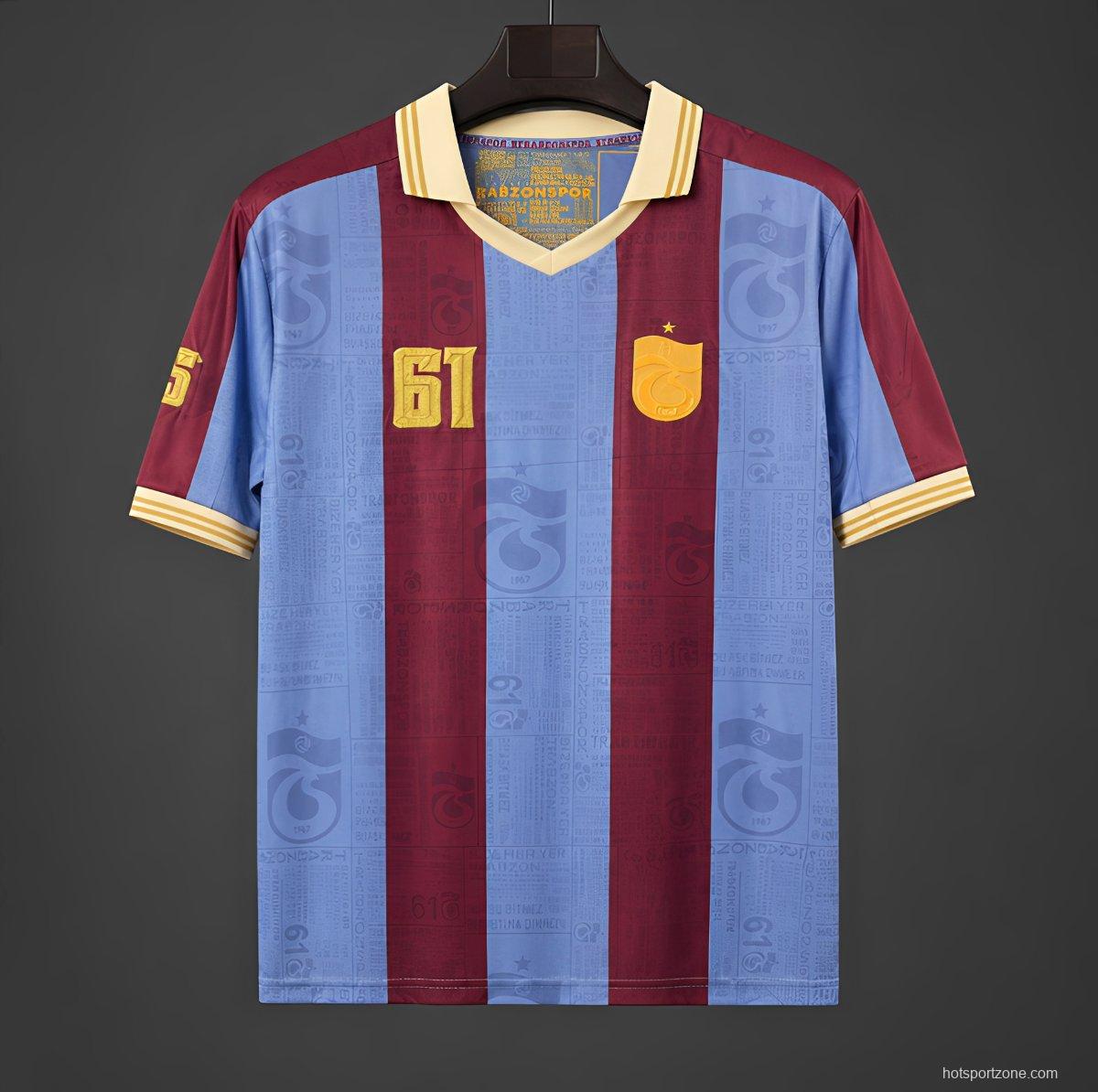 26/27 Trabzonspor Retro-Inspired Taraftar Premium Burgundy Blue Jersey
