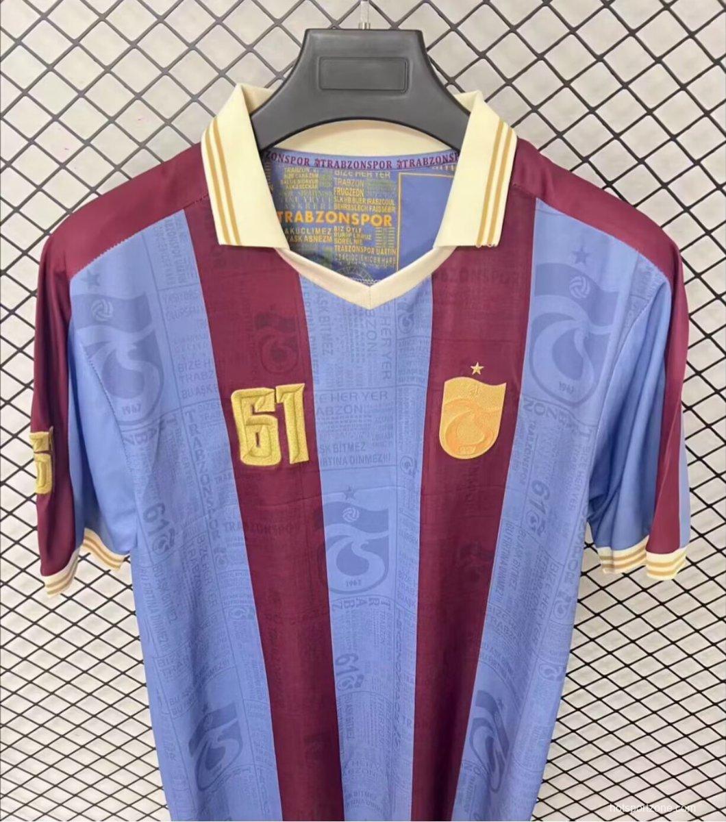 26/27 Trabzonspor Retro-Inspired Taraftar Premium Burgundy Blue Jersey
