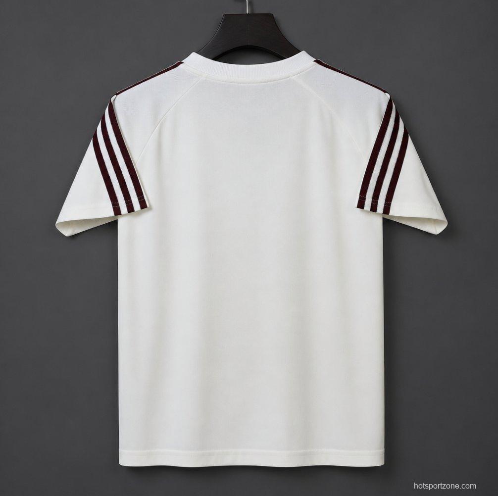 2026 Spain Adidas Originals T-Shirt - Off White/Burgundy Classic Jersey