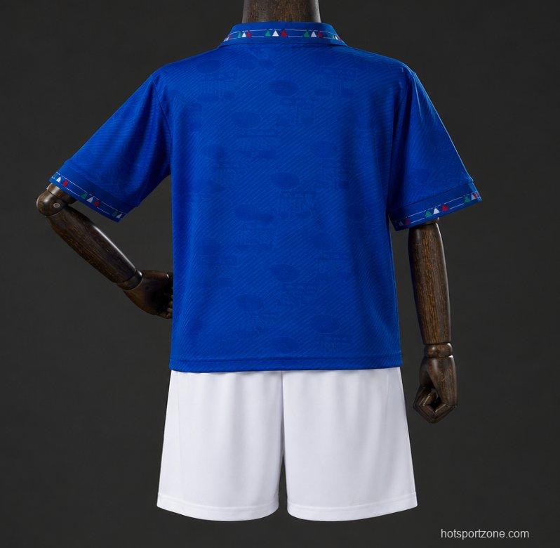 1994 Kids Italy Home Retro Kit Jersey Size 16-28