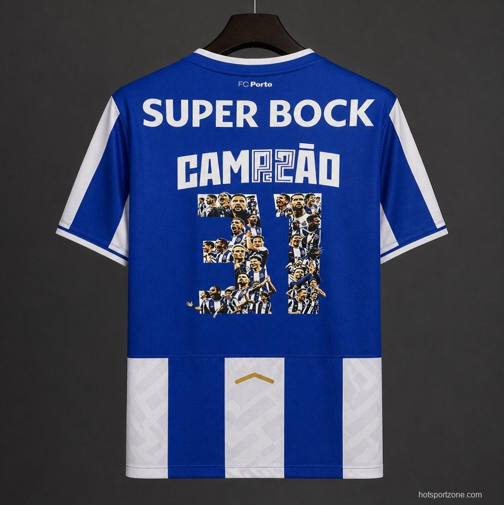 25/26 Porto Home Champion Printing Jersey