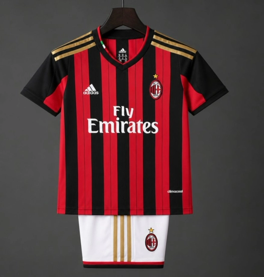 Retro Kids 2013/14 AC Milan Home Soccer Jersey