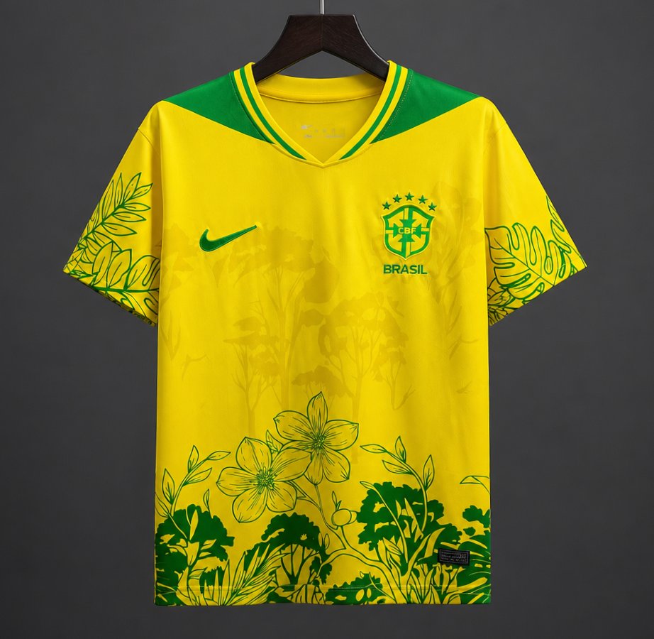 2026 Brazil Yellow Green Special Edition Floral Jersey