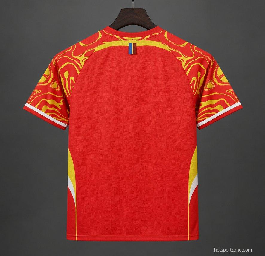 2026 DR Congo Red with Yellow  Third Jersey