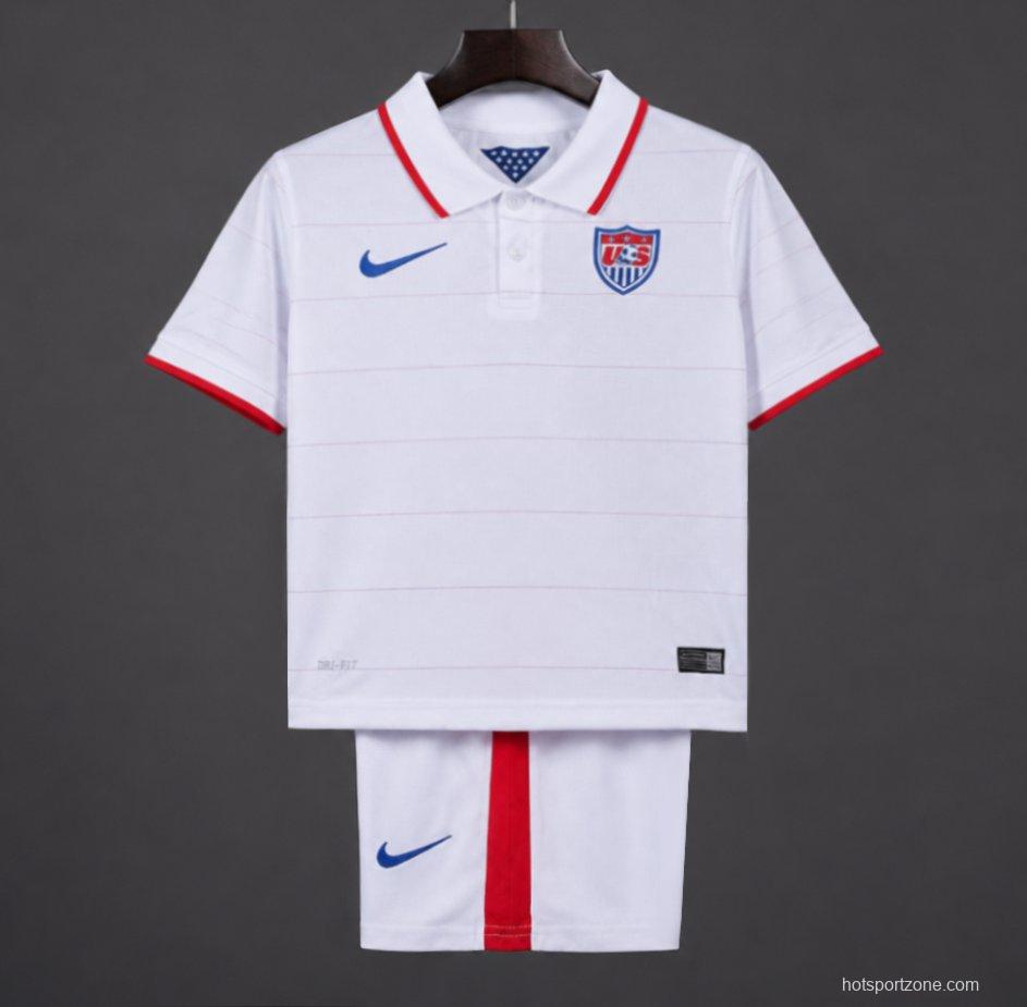 Retro 2014 Kids USA White Home Jersey