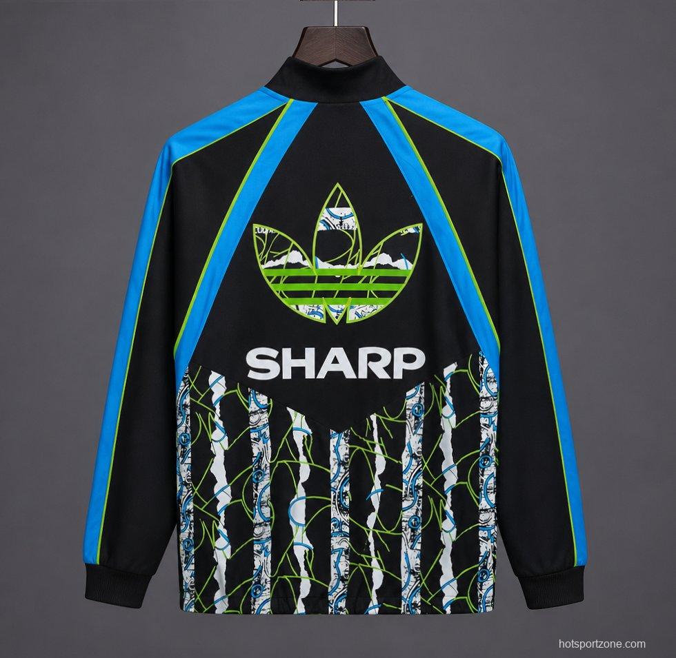26/27 Manchester United Black Blue Adidas Originals 1990-92 Bringback Track Jacket