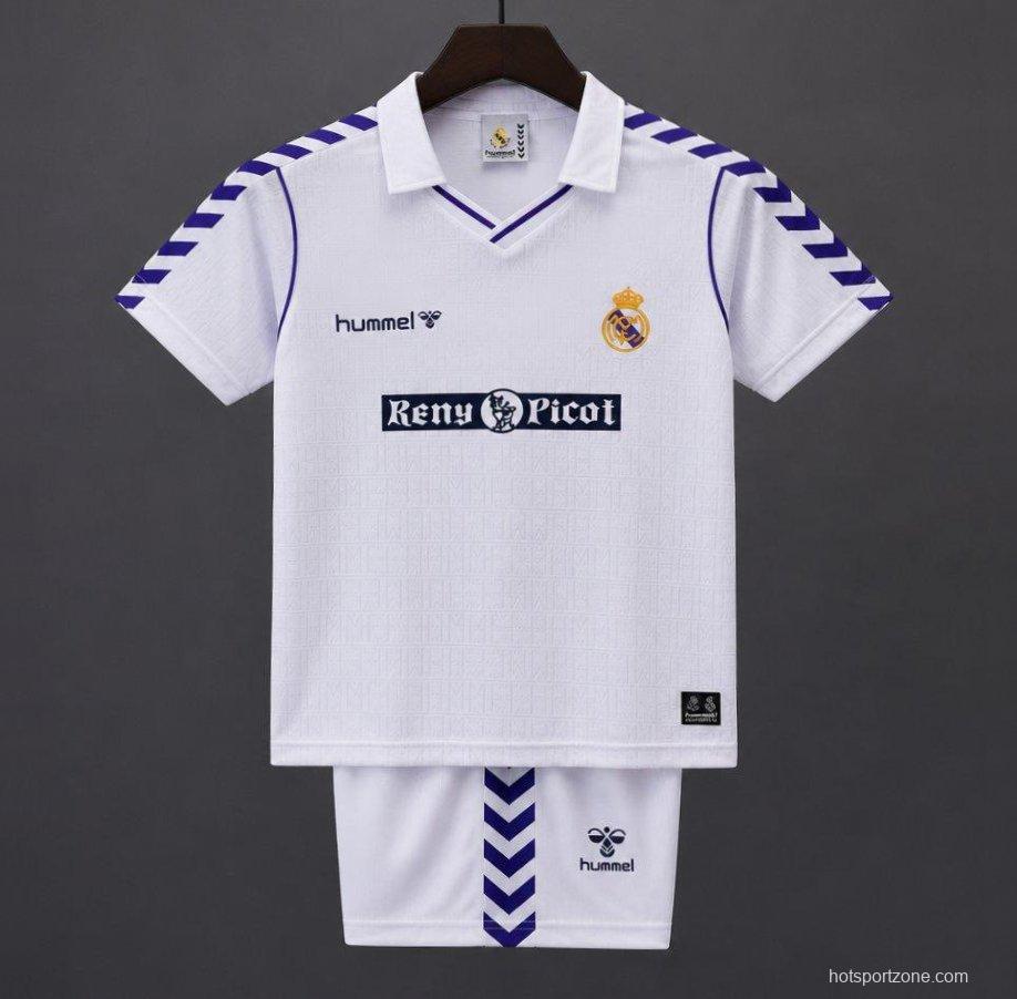Retro Kids 88/90 Real Madrid Home Jersey