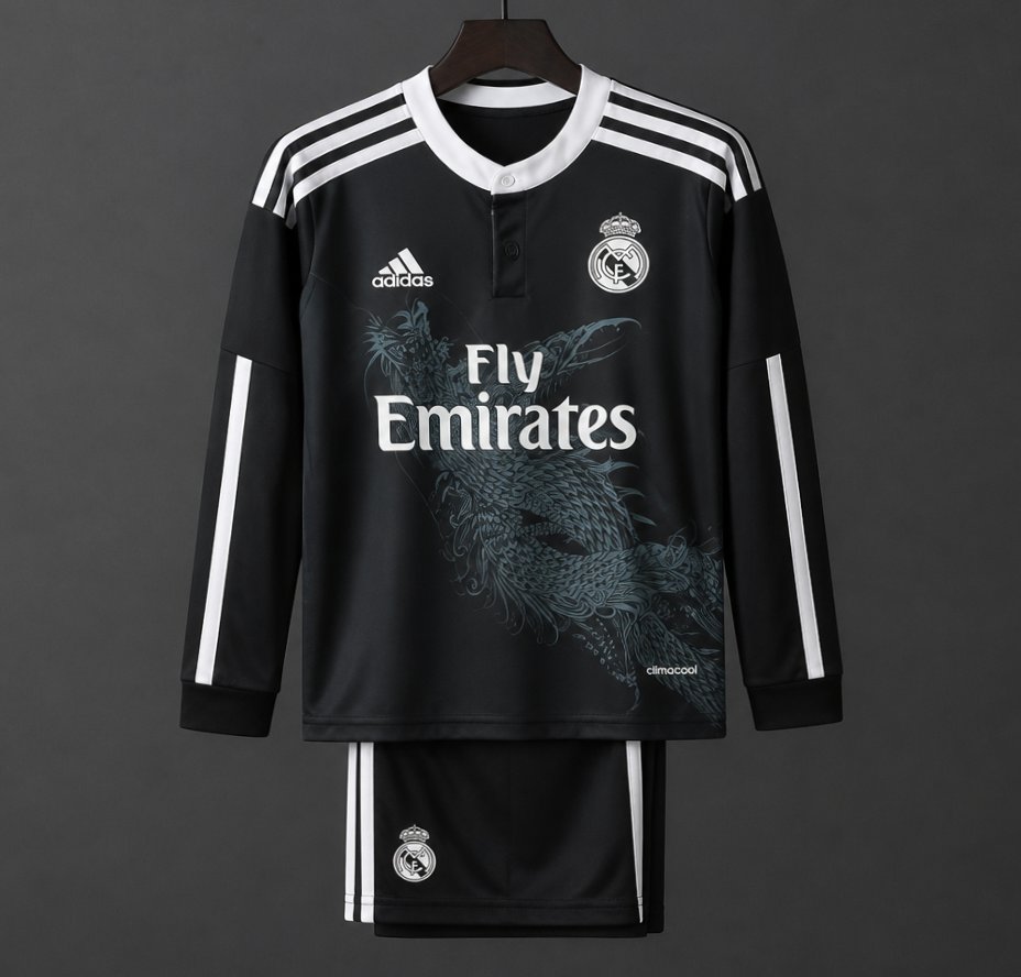 Retro Kids 14/15 Real Madrid Third Long Sleeve Jersey