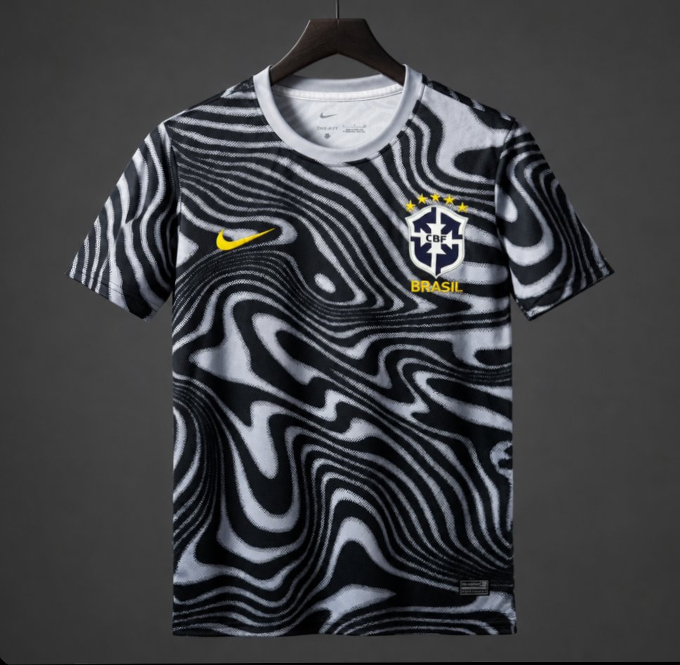 2026 Brazil Grey/Black Cotton T-Shirt