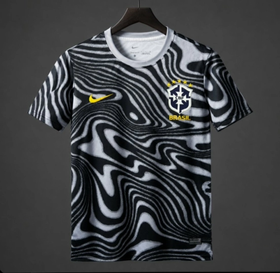2026 Brazil Grey/Black Cotton T-Shirt