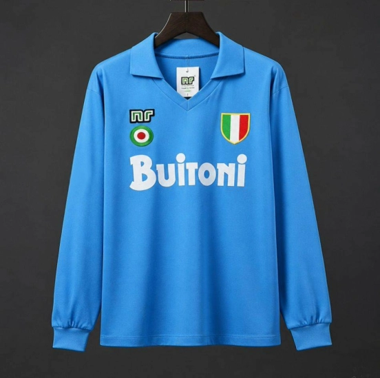 Retro 87/88 SSC Napoli Home Long Sleeve Jersey