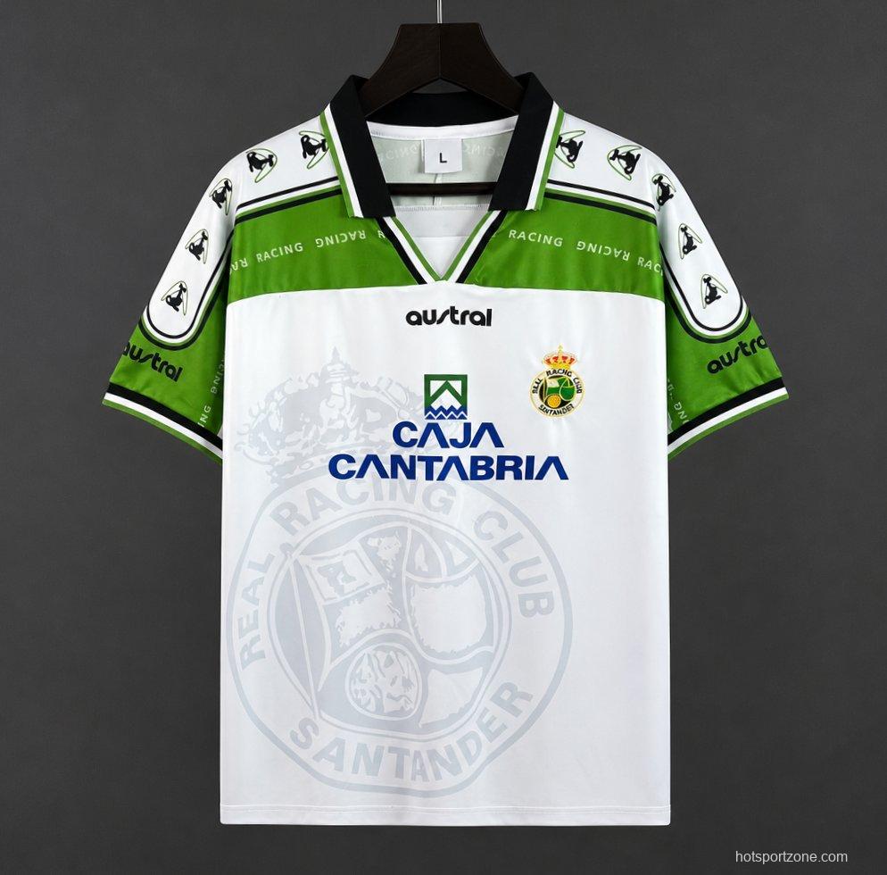 Retro 97/98 Racing Santander Home White Green Jersey