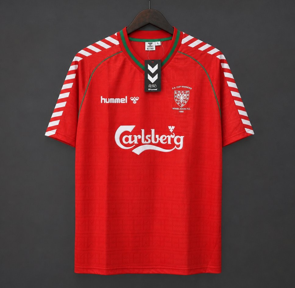Retro 88/89 Wimbledon 'FA Cup Winners' Away Red Jersey