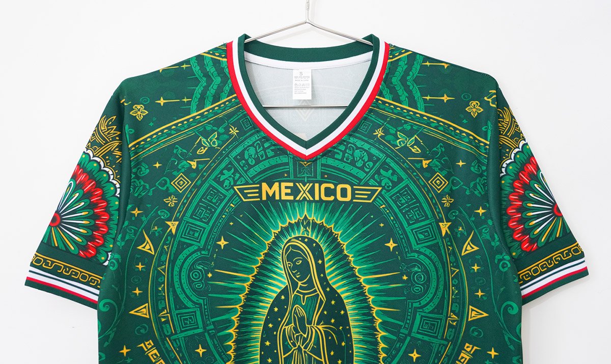 2026 Mexico Special Edition Green with Virgin of Guadalupe and Aztec Pattern Jersey