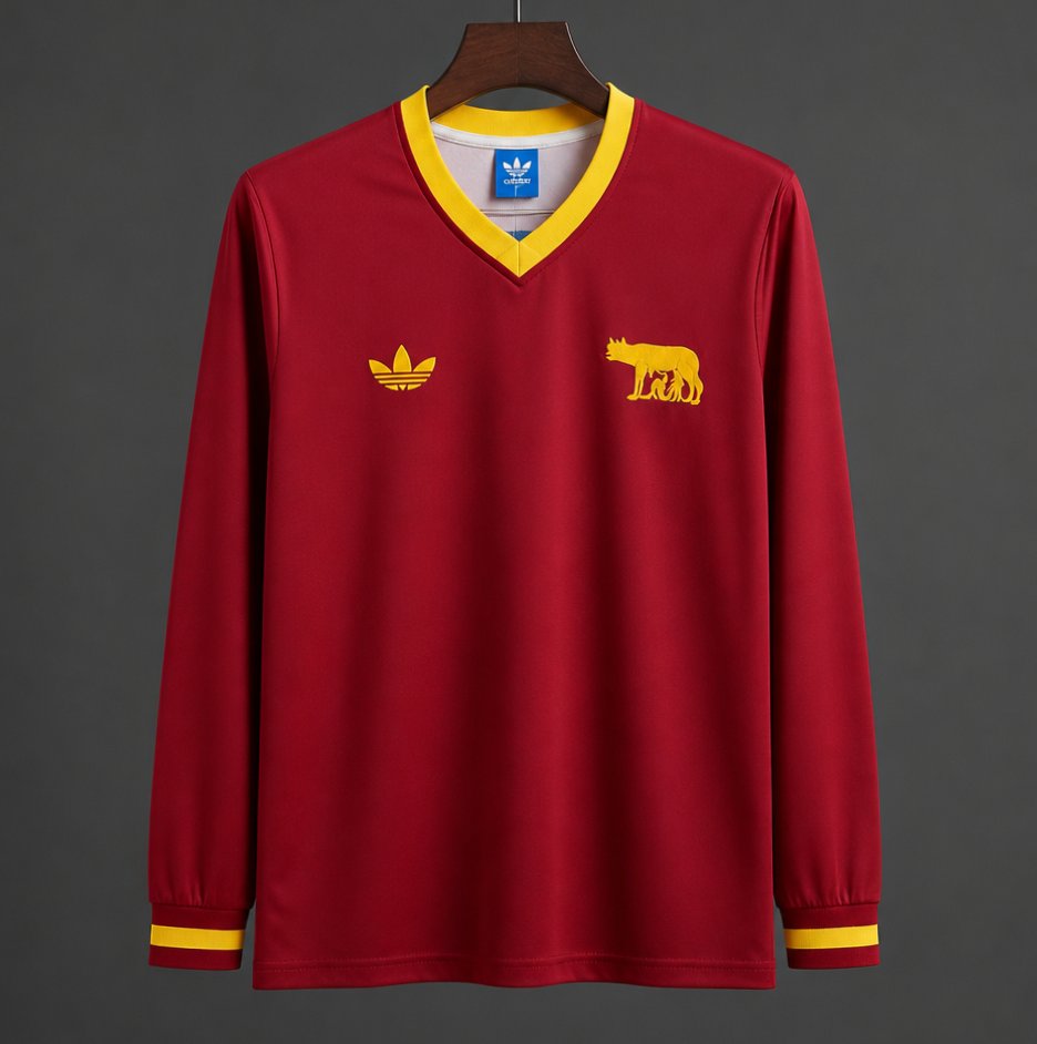 26/27 AS Roma Centenary Home Long Sleeve Jersey