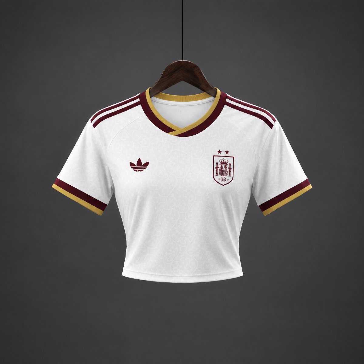 26/27 Women Spain Away White Crop Jersey