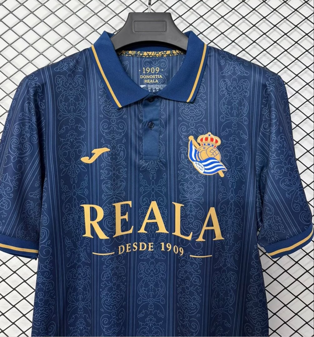 26/27 Real Sociedad  Polo Collar Navy Jersey