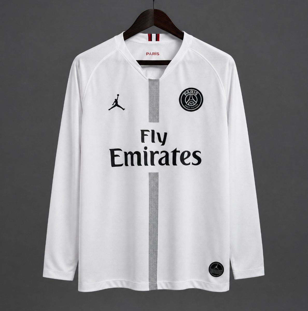 Retro 18/19 Away White Long Sleeve Champions League Jersey