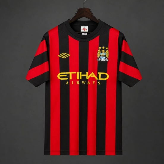 Retro 11/12 Manchester City Away Red Black Jersey