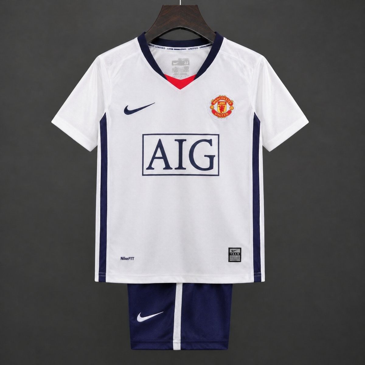 Retro Kids 08/09 Manchester United White Away League Jersey